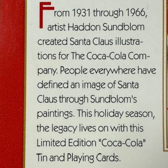 Vintage Coca-Cola Boxed Santa 'For Sparkling Holidays' Tin 2 Decks Playing Cards - Picture 11 of 14